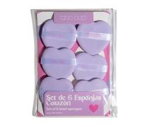 ¡34% DTO! Set 6 Esponjas Corazón de Maquillaje