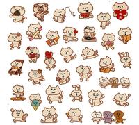 34 parches de poliéster con patrón de animales para ropa de niños, chaquetas, sombreros, adhesivos bordados para coser calcomanías de tela