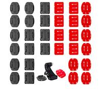 34 Piezas Adhesivos Soportes para GoPro, Flat and Curved Accesorio Casco para Gopro and a J-Shaped Base, Adecuado para Cámara de Acción GOPRO HeroSession/4/3/3+/2
