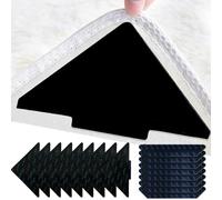 34 Piezas Antideslizante Alfombra, Reutilizable y Lavable Bases para Alfombras, Cinta Antideslizante Pinzas para Alfombras para Suelos de Madera, Suelos de Azulejos, Alfombras, Tapetes (Negro)