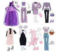 34 piezas de ropa y accesorios para muñecas Barbie de 11.5 pulgadas, 8 juegos de ropa, 1 vestido de princesa, 1 falda de ballet, 3 faldas elegantes, 7 tops
