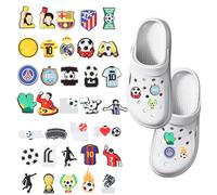 34 Piezas Decoraciones Adornos Para Zapatos De FúTbol, Pines de Fútbol para Crocs Colgantes de PVC Accesorios de Dibujos Animados Sports Shoe Charms para Niños, Adolescentes, Niños