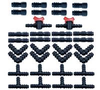 34 piezas Riego Goteo Kit, Conector de Manguera para Tubo de Riego por Goteo 16mm para Sistema de Goteo Irrigación Huerto Jardín