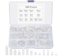 340 Pcs Tornillos M3, Juego de Tornillos y Tuercas y Arandelas, M3 Espaciador de Columna Hexagonal Macho a Hembra Espaciadores Hexagonales Nailon Tornillos con Tuercas Plástico Blanco para Placa PCB