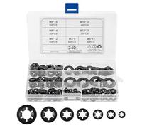 340 piezas de anillos de seguridad, arandelas de seguridad, anillos de retención de dientes internos, surtido de anillos de cierre rápido M3 M4 M5 M6 M8 M10 M12