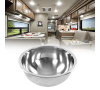 340mm/13,4 Pulgadas Diámetro Fregadero Redondo Para Caravana, Fregadero De Un Solo Cuenco Para Caravana Redondo Acero Inoxidable 304 Gran Capacidad Adecuado Para Cocina De Yate Camper