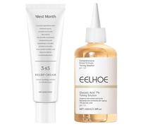 345 Relief Cream, Acido Glicolico 7% Toning Solution, Glycolic Acid Exfoliating Toner, Crema Reparadora de la Barrera Cutánea, Rétrécit les Pores, Exfolie, Répare la Barrière Cutanée (Talla 1)