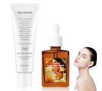 345 Relief Cream, Vitamina C Serum, Crema Reparadora 345 con Niamicinol, Acido Hialurónico y Pantenol, Crema Hidratante 345, Crema Antimanchas Facial Mujer, para Reparar la Barrera Cutánea