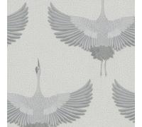 34530 - El Nuevo Libro De Diseño Pájaro Plata Gris Galerie Papel Tapiz