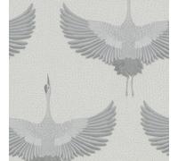 34530 - Papel Tapiz Kumano Stork Blanco Gris Galerie