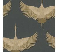 34532 - Papel Tapiz Kumano Stork Negro Oro Galerie