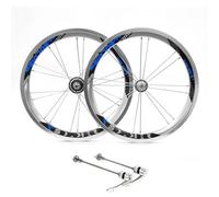 349 Juegos de Ruedas de Bici Plegables Freno en V 8-11 Velocidad Cassette | 74/130mm BMX Ruedas delanteras traseras de liberación rápida, llantas de aluminio, rodamiento sellado