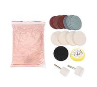 34pcs Kit de Pulido de Vidrio raspado de óxido de cerio Pulido en Polvo de Pulido Pad y Rueda 230g y 2 Ruedas de Pulido de Fieltro