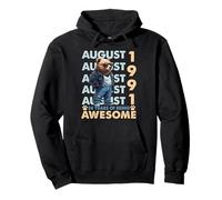 34th Birthday Bear Legends August 1991 34 Years Old For Mens Sudadera con Capucha