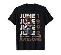 34th Birthday Dog Lover June 1996 Vintage 34 Years Old Men Camiseta