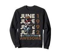 34th Birthday Dog Lover June 1996 Vintage 34 Years Old Men Sudadera