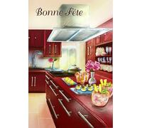 35-074 Tarjeta de felicitación BONA FIESTA Gourmanda con sobre formato 12 x 17,5 cm - Para celebrar un evento feliz o celebrar el nombre de San Patrón Santa Patrona Marcar una ocasión en un día