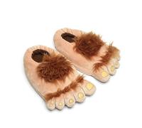 35-42Brown-OneSizeWinter Slippers,Warm Plush Slippers Couple Unisex Memory Fluffy Cozy Non-slip Indoor Outdoor Funny Weird Foot