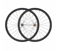 35/45/50mm Llanta De Carbono 700C Juego De Ruedas De Bici Híbrida TouringRoad Neumático De Cubierta 32C-38C/2,2-2,35", Trinquete 36/60T Eje Pasante con Bloqueo Central XD De 11-12v(36T,35mm)
