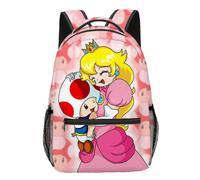 (35) Anime Super Mario Luigi Peach Bowser Koopa Yoshi Cosplay Disfraz Mochila Computadora Mochila Escolar
