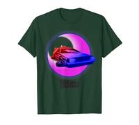 35 Aniversario de Regreso al Futuro: Delorean Portal Camiseta, Hombre, Verde Bosque, XXL