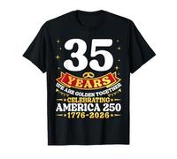 35 años de Oro Juntos estadounidenses 1991 a 2026 Aniversario Camiseta