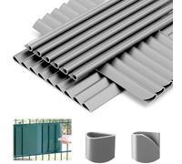 35 clips de fijación de PVC para protección de privacidad, para jardín, balcón, película Fences (gris claro)