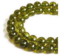 35 cuentas de peridoto de 10 mm, cuentas de piedras preciosas naturales redondas sueltas para hacer joyas