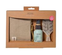 Beter - Set 3 Piezas Hair Rescue Natural Fiber (Cepillo Desenredante MINI+ Spray Desenredante Sin Aclarado+Neceser) Cabello Suave, Hidratado y Brillante, Aroma melocotón, Pack Regalo Cuidado Cabello