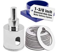 35 mm diamante broca azulejos sierra perforadora cerámica porcelana cuarzo granito mármol vidrio acuario cocina baño ducha grifo instalación 3,5 cm paquete individual