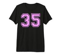 35 Número Treinta y Cinco Deportes Varsity College Girl Matching Camiseta Premium