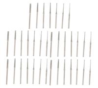 35 Piezas Broca de Diamante para Joyería y Amolar 0,8-2,5mm | Ágata y Materiales Pétreos, Precisión Portátil, Taller y Campo, Color Plata, Uso Manual