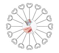 35 Piezas de Carpeta de Fotos de Metal Plateado, Carpeta en Forma de corazón, Carpeta de números de Mesa, Carpeta de Notas, Boda, cumpleaños.