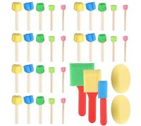 35 Piezas Pinceles de Esponja para Pintura Infantil, Pinceles de Esponja Reutilizables, Accesorios de Pintura Aptos para Pintar, Teñir, Barnizar y Realizar Manualidades