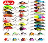 35 piezas Señuelo de pesca Minnow artificial Ojos 3D Crankbait para pesca de y carpa