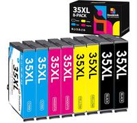 35 XL 35XL Cartuchos de Tinta Compatible para Epson 35XL para Workforce Pro WF-4740DTWF WF-4730DTWF WF-4720DWF WF-4725DWF (2 Negro 2 Cian 2 Magenta 2 Amarillo, 8 Paquetes)