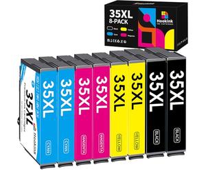 35 XL 35XL Cartuchos de Tinta Compatible para Epson 35XL para Workforce Pro WF-4740DTWF WF-4730DTWF WF-4720DWF WF-4725DWF (2 Negro 2 Cian 2 Magenta 2 Amarillo, 8 Paquetes)