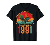 35 Year Old Chicken Vintage 1991 Farmer 35th Birthday Party Camiseta