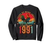 35 Year Old Chicken Vintage 1991 Farmer 35th Birthday Party Sudadera