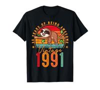 35 Year Old Sloth Vintage 1991 Limited Edition 35th Birthday Camiseta