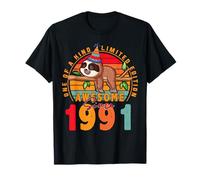 35 Year Old Sloth Vintage 1991 Limited Edition 35th Birthday Camiseta