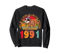 35 Year Old Sloth Vintage 1991 Limited Edition 35th Birthday Sudadera