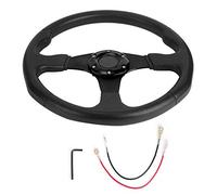 350 Mm/14 Pulgadas Universal Racing Car Sport Volante Plato Hondo 6 Pernos Accesorio Modificado, 3 Colores(Negro)