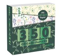 350 Origami-Block Florale Motive: 350 Falt-Papiere (14 x14 cm, 80 g/m²), in 25 Designs, davon 50 Papiere mit Metallic-Folie, 20 Seiten Origami-Grundkurs, Softcover