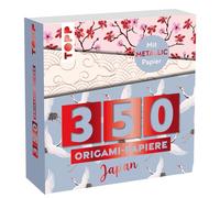 350 Origami-Block Japanische Motive: 350 Falt-Papiere (14 x14 cm, 80 g/m²), in 25 Designs, davon 50 Papiere mit Metallic-Folie, 20 Seiten Origami-Grundkurs, Softcover