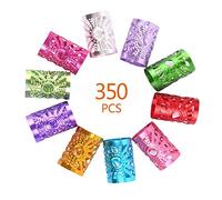 350 PCS 7 Colores Puños de Metal con Rastas, Cuentas de Trenzado de Pelo, Puños Metálicos Resistentes Ajustables para el Cabello Anillos Trenzados Decoraciones para el Cabello Trenzado