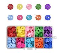350 Piezas Botones de Resina 10MM Formas Redondas 10 colores Mixto Botones para Costura y Manualidades, Bricolaje