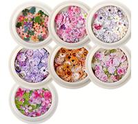 350 piezas en 7 cajas que contienen flores hechas de resina epoxi, con una de flores de de madera como rosas, y lilas, ideales para hacer joyas, proyectos , decoraciones de uñas para de San Valentín