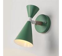 350° Rotatable Bedside Reading Light Nordic Wall 2 Light Trumpet Sup Down Wall Lamp(Groen)