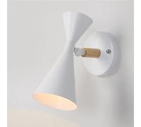 350° Rotatable Bedside Reading Light Nordic Wall 2 Light Trumpet Sup Down Wall Lamp(Wit)